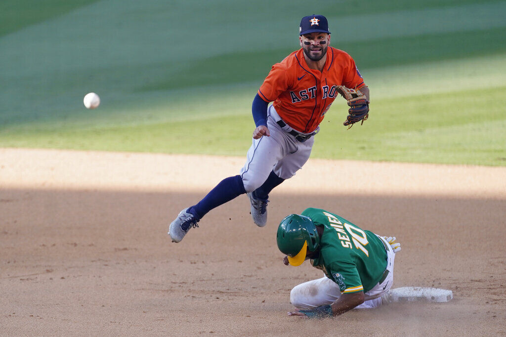 APTOPIX ALDS Astros Athletics Baseball